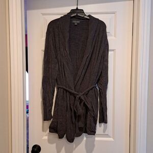 Barefoot Dreams Cardigan Women's 1x Super Soft Lounge Tie Front Cozy Gray